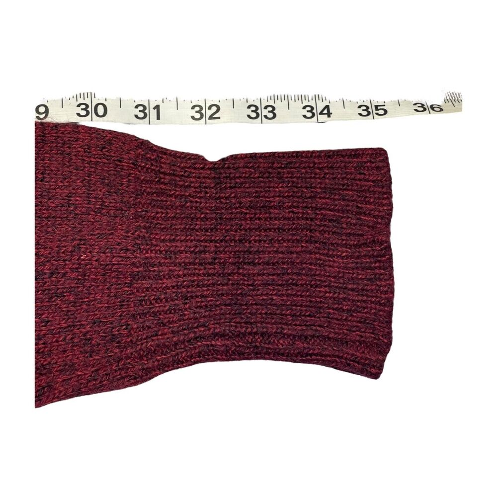 Ashley Stewart Sweater Women 18-20 Red Acrylic Cable Knit Ribbed V-Neck Pullover - Picture 7 of 7